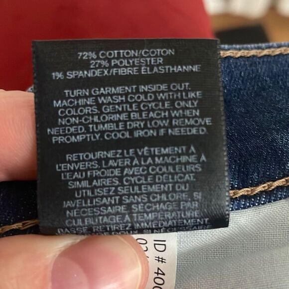 Express High Rise Embroidered Tuxedo Stripe Cropped High Rise Denim Legging / Je - Picture 4 of 11